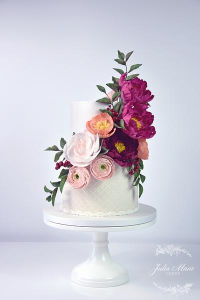 Bright Floral Cake - Cake by Julia Marie Cakes