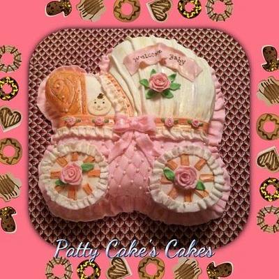 Vintage Baby Carriage Cake - Cake by Patty Cake's Cakes