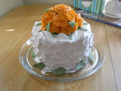 Orange Rose Cake - Cake by Patty Mattison-Stewart
