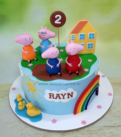 Peppa and family cake - Cake by Sweet Mantra Homemade Customized Cakes Pune