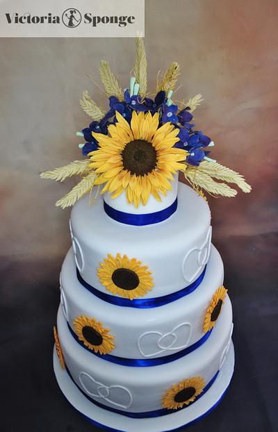 Sunflower wedding cake - Cake by Victoria Forward