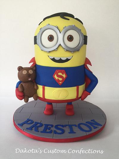 Superman minion cake  - Cake by Dakota's Custom Confections