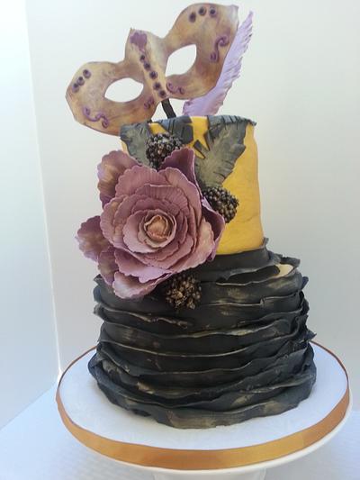 Gold, Black & Purple Masquerade - Cake by K Blake Jordan