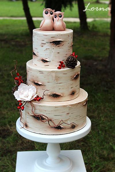 Birch Tree Wedding Cake - Cake by Lorna