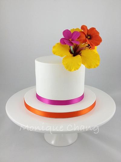 Hibiscus, Pelargonium and Pansy Cake - Cake by MoNL