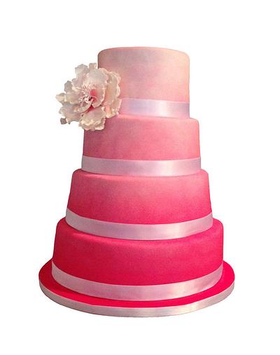 Pink Ombré Wedding Cake - Cake by VikkiCakeDiddly