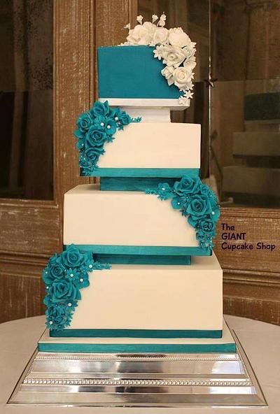 Teal Wedding cake - Cake by Amelia Rose Cake Studio