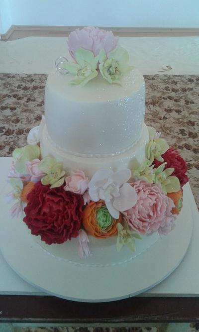flower wedding romance - Cake by CoooLcakes
