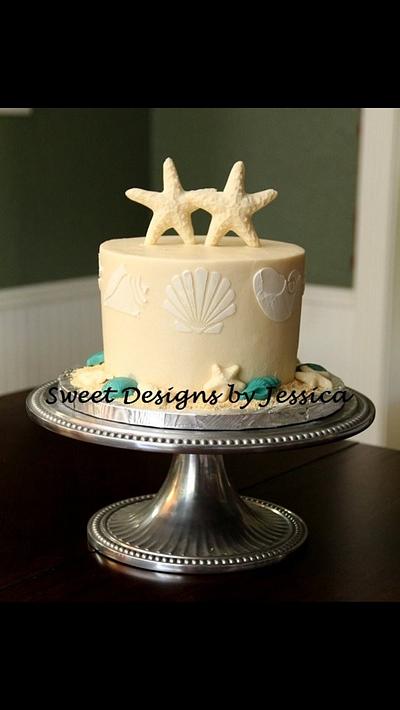 Erin's beach wedding - Cake by SweetdesignsbyJesica