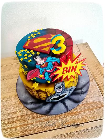 Superman, Batman - Cake by Jitka