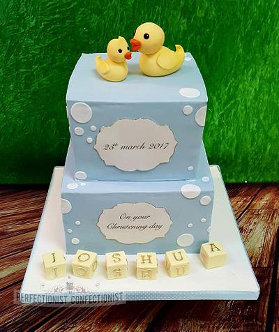 Joshua - Rubber duckies christening cake - Cake by Niamh Geraghty, Perfectionist Confectionist