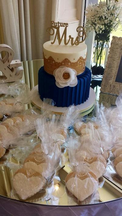 Navy & Gold Bridal Shower Cake - Cake by Sweets By Monica