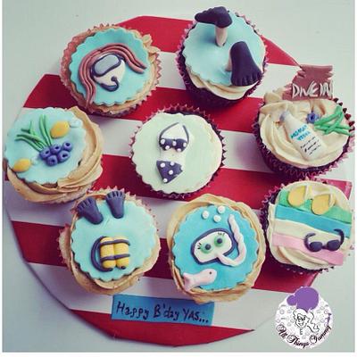 Diving cupcakes! - Cake by All Things Yummy