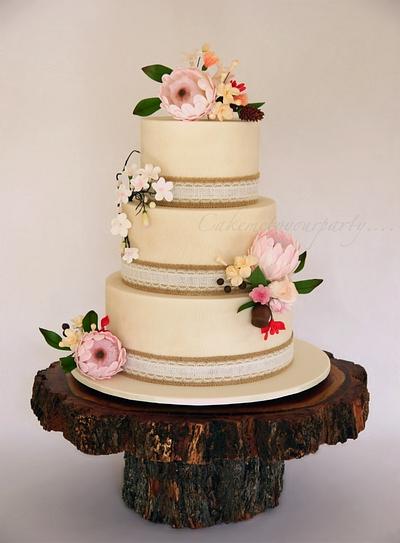 Rustic Australian Native Wedding Cake - Cake by Leah Jeffery- Cake Me To Your Party