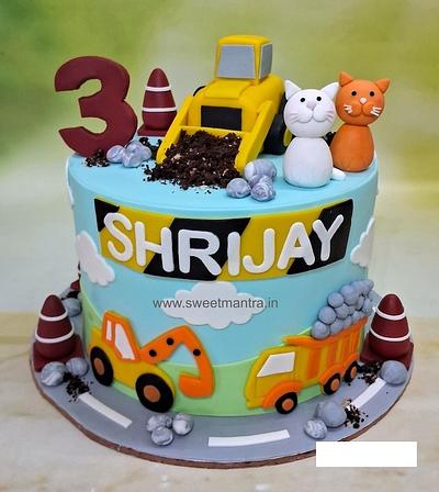 JCB crane semi fondant cake - Cake by Sweet Mantra Homemade Customized Cakes Pune