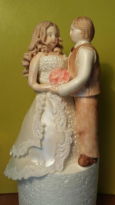 Bride and Groom Cake Topper - Cake by Kell77