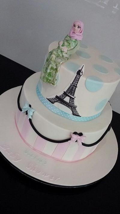 Paris themed baby shower - Cake by Five Starr Cakes & Toppers