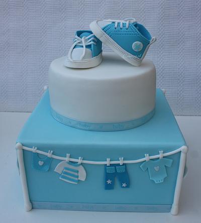 Babyshower Converse babyshoes Blue - Cake by Caseiro2012