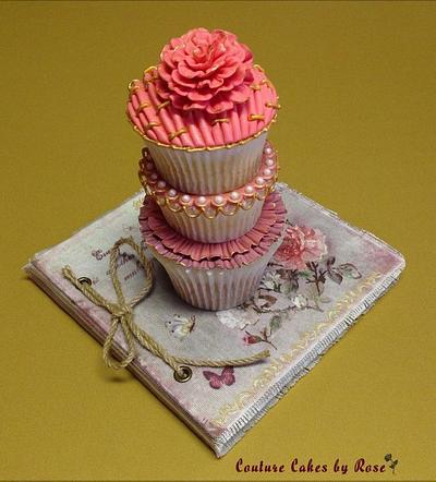 Old Rose Stacked Cupcakes (with video tutorial) - Cake by couturecakesbyrose