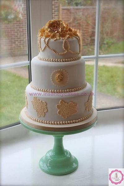 Vintage 3Tier Wedding Cake - Cake by InsanelyCakes