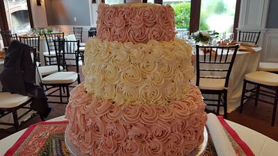 Buttercream rosettes Wedding Cake - Cake by Debashree Garg