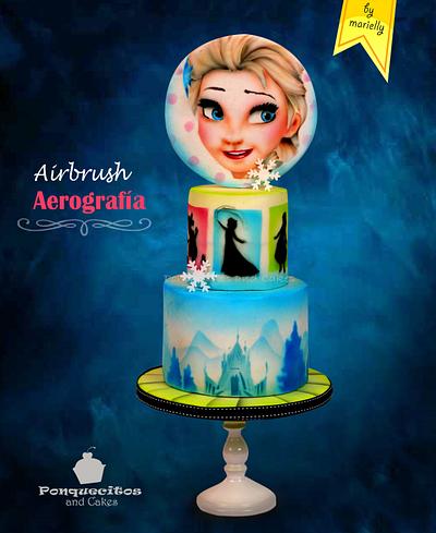 Airbrush Frozen Cake - Cake by Marielly Parra