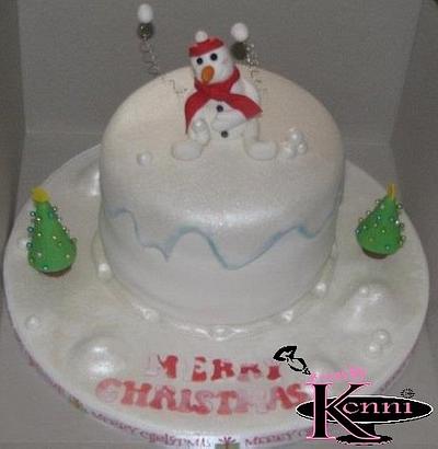 Cutie Pie Snowman Cake - Cake by Kenyada