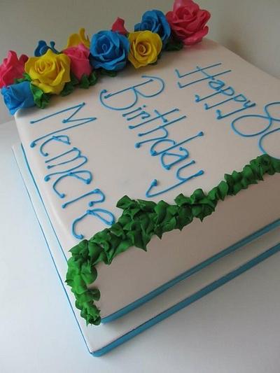 Spring rose 80th birthday cake - Cake by Denise Frenette 