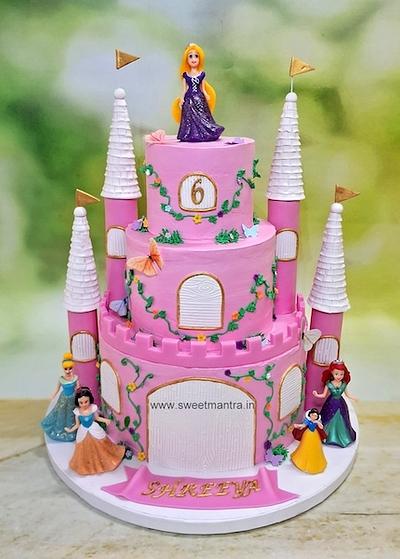 Princess Castle cake in whipped cream - Cake by Sweet Mantra Homemade Customized Cakes Pune