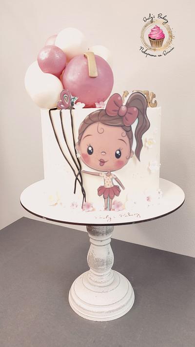 Sweet little girl with baloons - Cake by Emily's Bakery