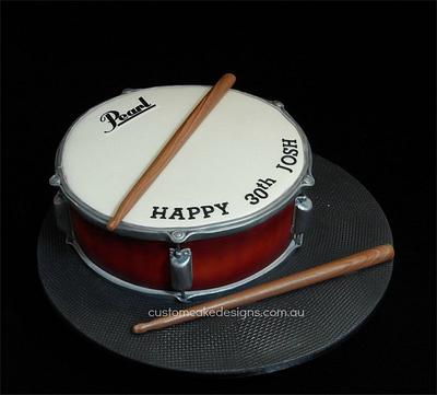 Pearl Volcano Snare Drum - Cake by Custom Cake Designs