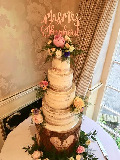 Semi naked wedding cake  - Cake by Andrias cakes scarborough