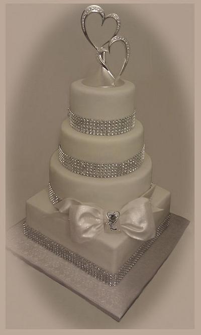 My first wedding cake for my daughter & her new husband. - Cake by srkcakelady