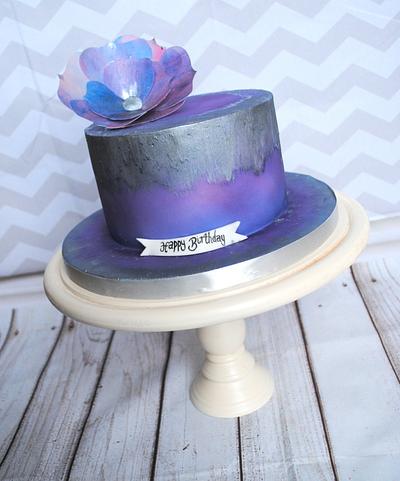Purple and Silver Flower - Cake by The Cornish Cakery