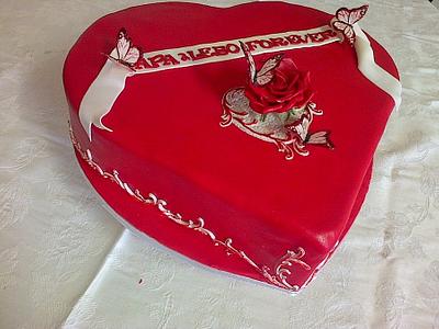 Red Heart anniversary cake - Cake by Maggie Visser