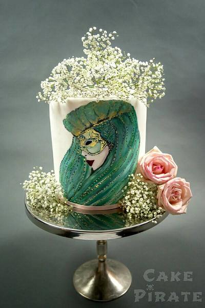 Handpainted Venetian Carnival Collab Cake - Cake by Cake Pirate