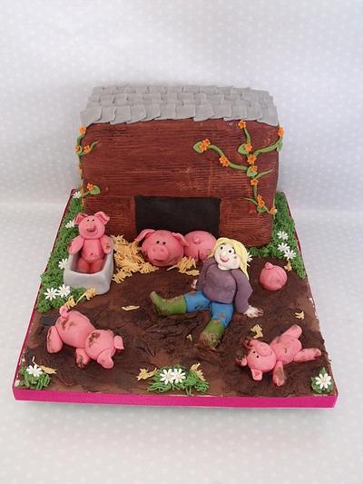 pig sty cake  - Cake by zoe