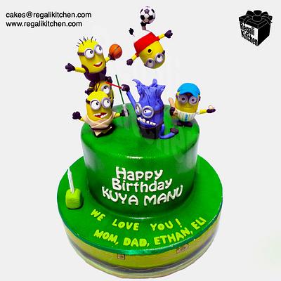 Sporty & Geeky Minions Cake - Cake by Cakes by The Regali Kitchen