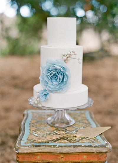 Baby Blue Wafer Paper Flower - Cake by Stevi Auble