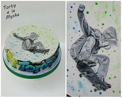 hand painted skater - Cake by Myska