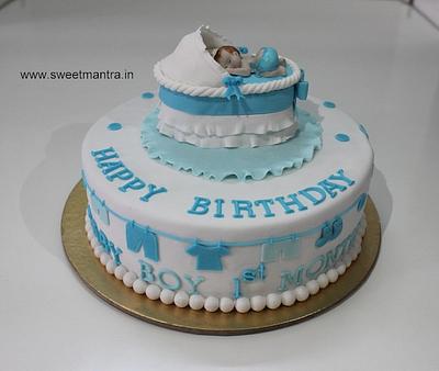 1st month birthday cake - Cake by Sweet Mantra Homemade Customized Cakes Pune