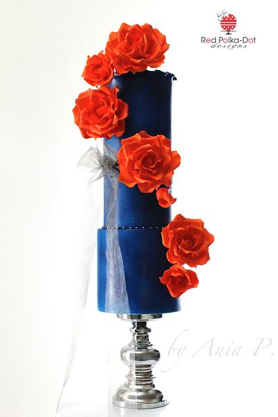 Navy Blue Wedding - Cake by RED POLKA DOT DESIGNS (was GMSSC)