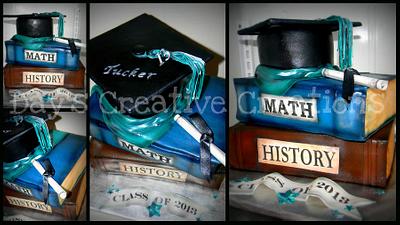 Grad cap and books - Cake by Day