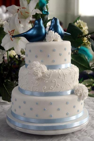 White Rose Wedding Cake - Cake by Cherish Bakery