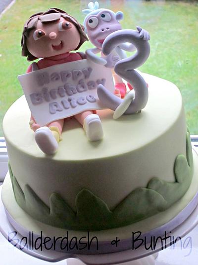Dora and Boots - Cake by Ballderdash & Bunting