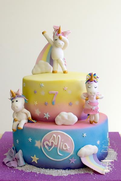 Unicorn Disco Party Cake - Cake by Znique Creations