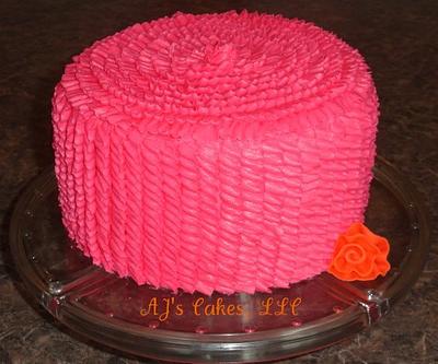 Pink Ruffle Cake - Cake by Amanda Reinsbach