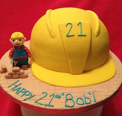 Bob the builder hard hat 21st birthday cake - Cake by Elspeth