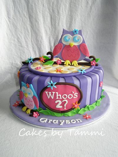 Owl Blossom - Cake by Cakes by Tammi