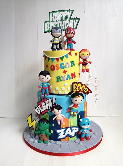 Superheros Unite! - Cake by Lulu Goh